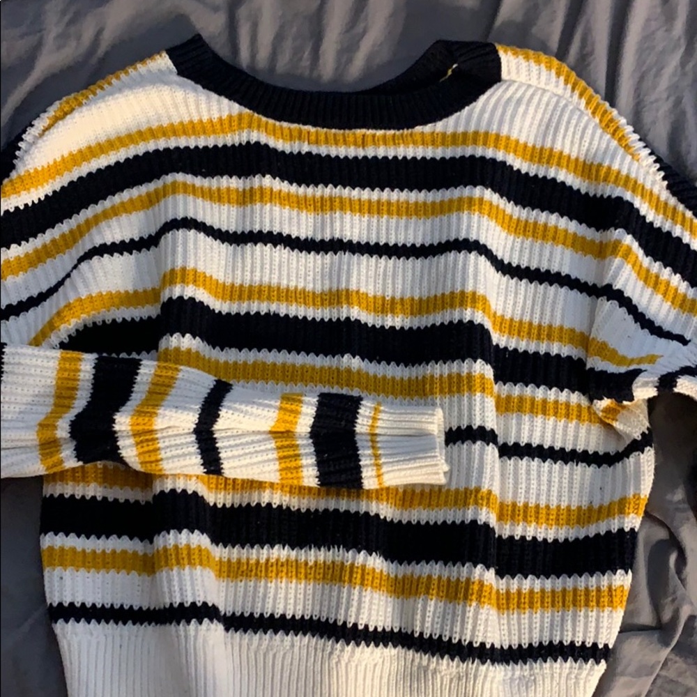 Striped cropped sweater